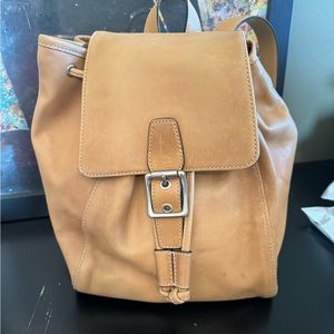 Coach leather tan backpack